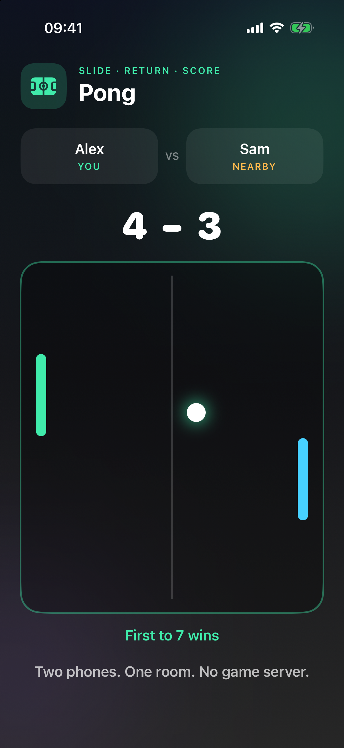A Pong match in Tiny Battles