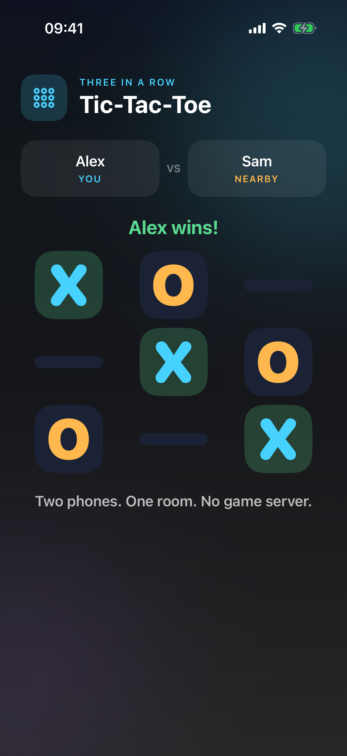 A Tic-Tac-Toe match in Tiny Battles